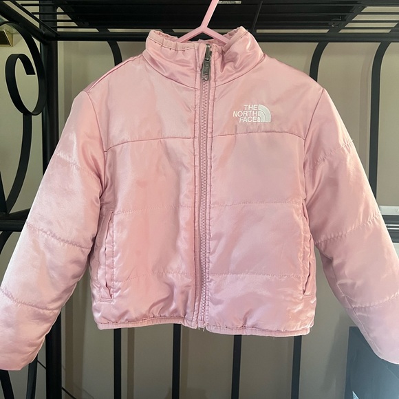 North Face Reversible jacket baby pink Excellent used condition - Picture 1 of 10